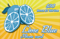 Lime Blue Phone Card $30