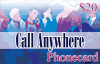Call Anywhere Phonecard $20